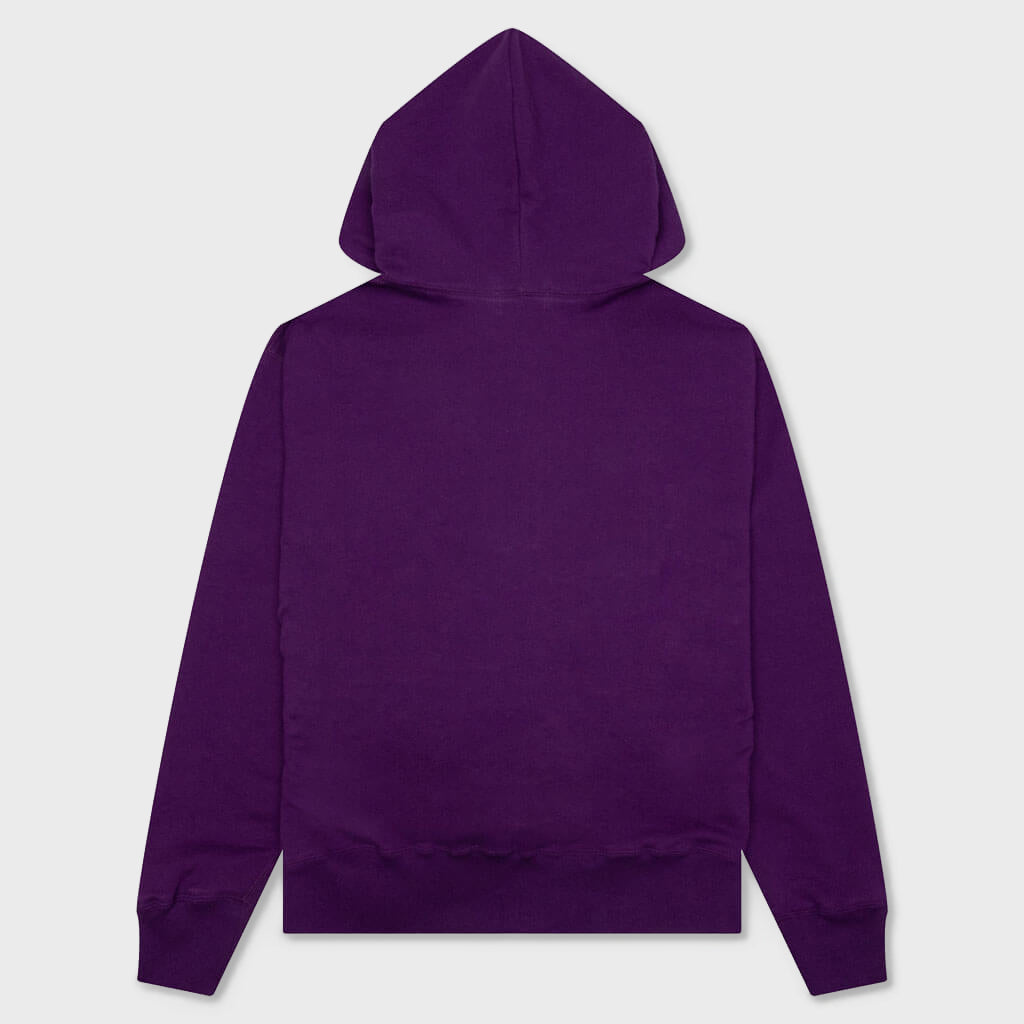 College Relaxed Fit Full Zip Hoodie - Purple