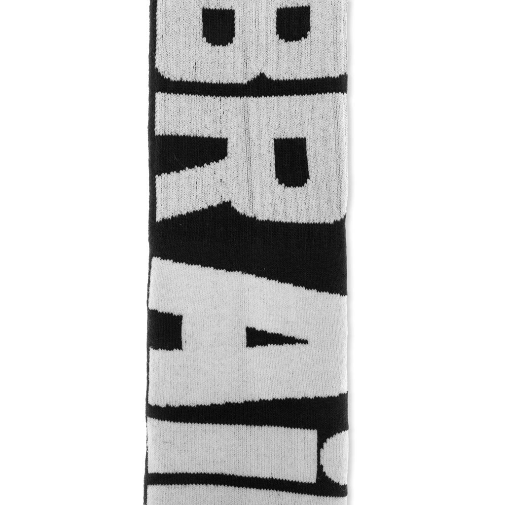 Vertical Type Sock - Black/White