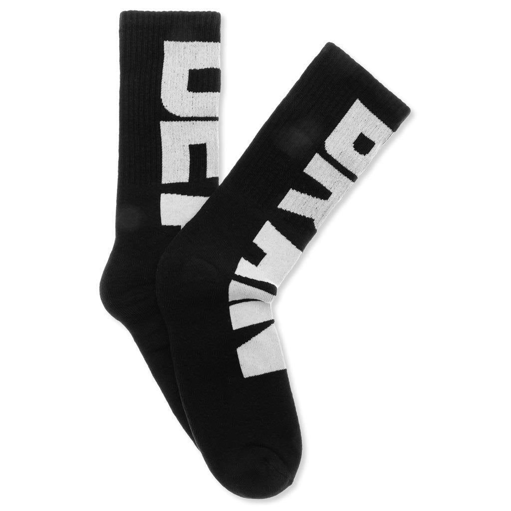 Vertical Type Sock - Black/White