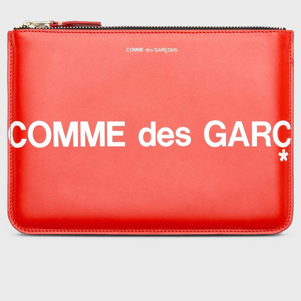 Comme des Garcons SA5100 Huge Logo Leather Wallet - Red