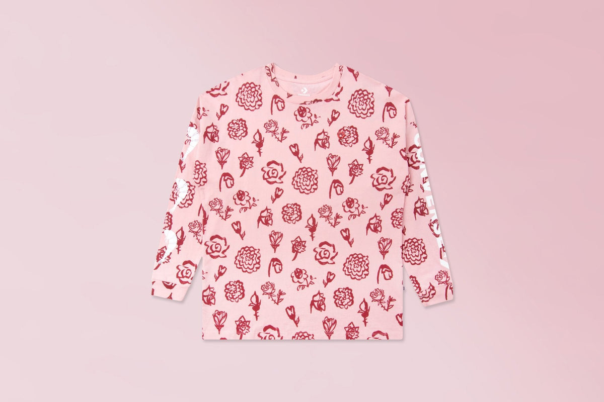 Women's Floral Longsleeve Tee - Pink