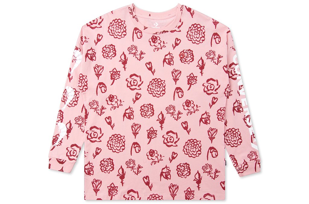 Women's Floral Longsleeve Tee - Pink