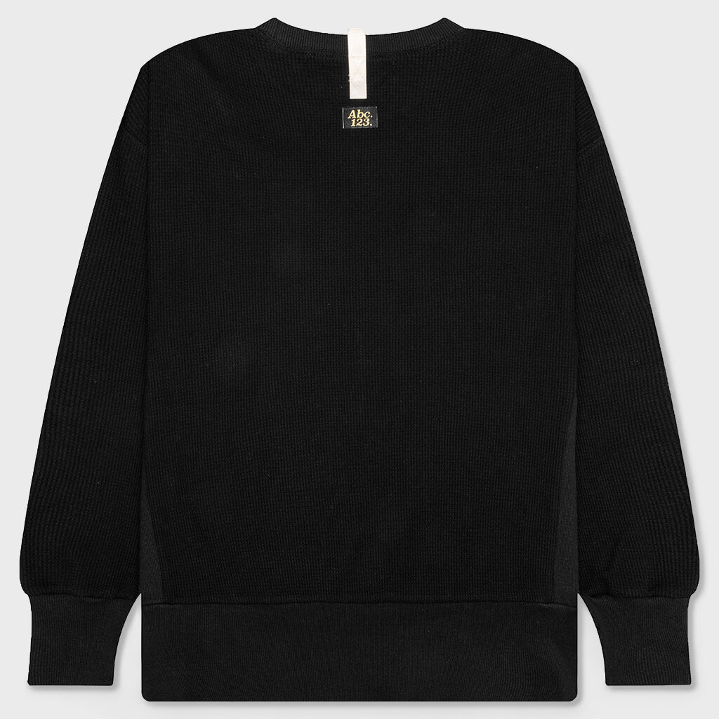 Waffle Crewneck - Anthracite Black