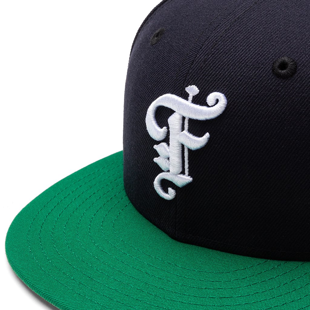 Old English Fitted Cap - Navy/Green