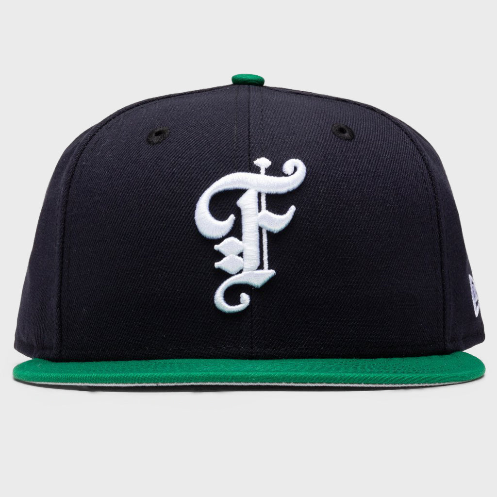 Old English Fitted Cap - Navy/Green