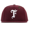 Old English F Snapback w/ Pin - Maroon/White