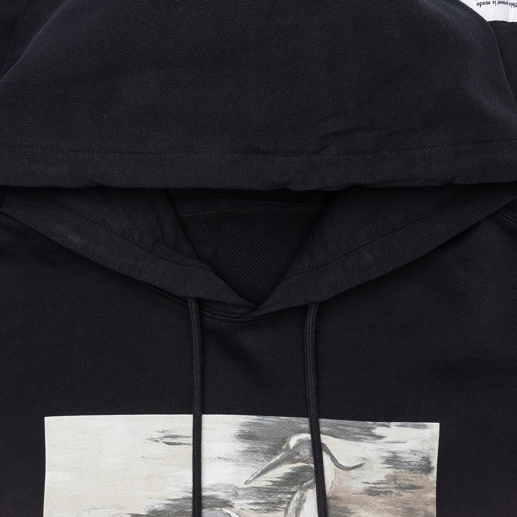 Birds Ribs Hoodie - Black