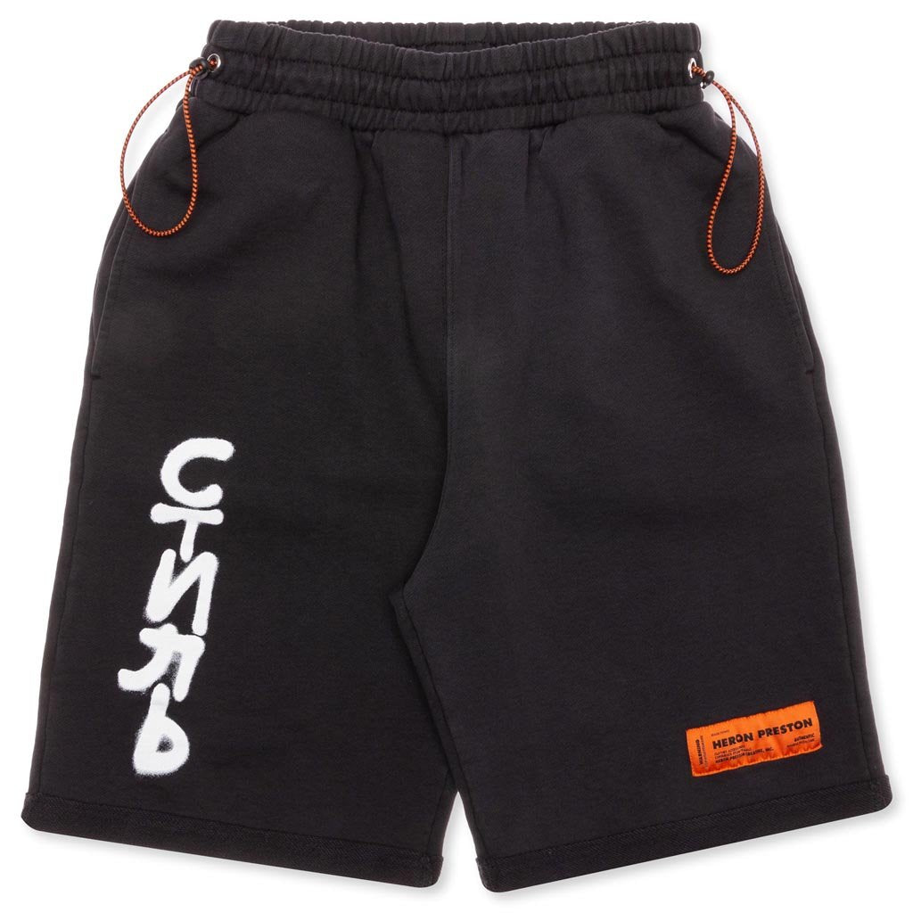 CTNMB Spray Vert Fleece Shorts - Black/White