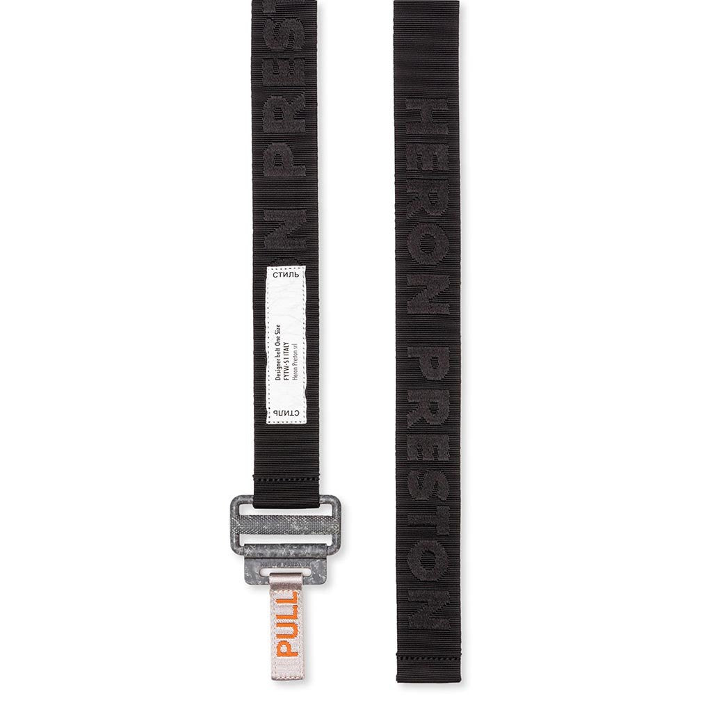 Gros Tape Belt Colored Buckle - Black/Concrete