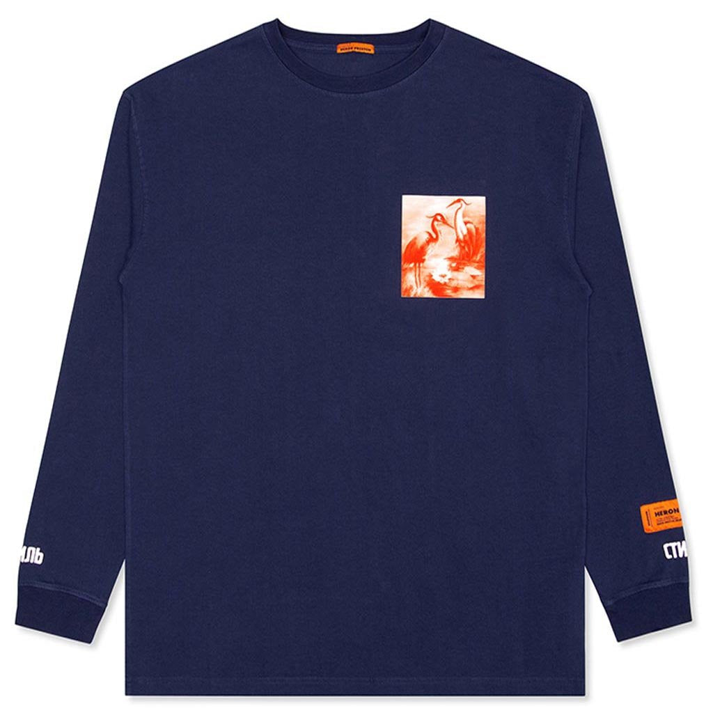 Heron Patch L/S T-Shirt - Dark Blue/Multi