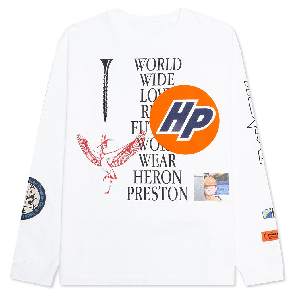 L/S T-Shirt Reg Collage - White/Black