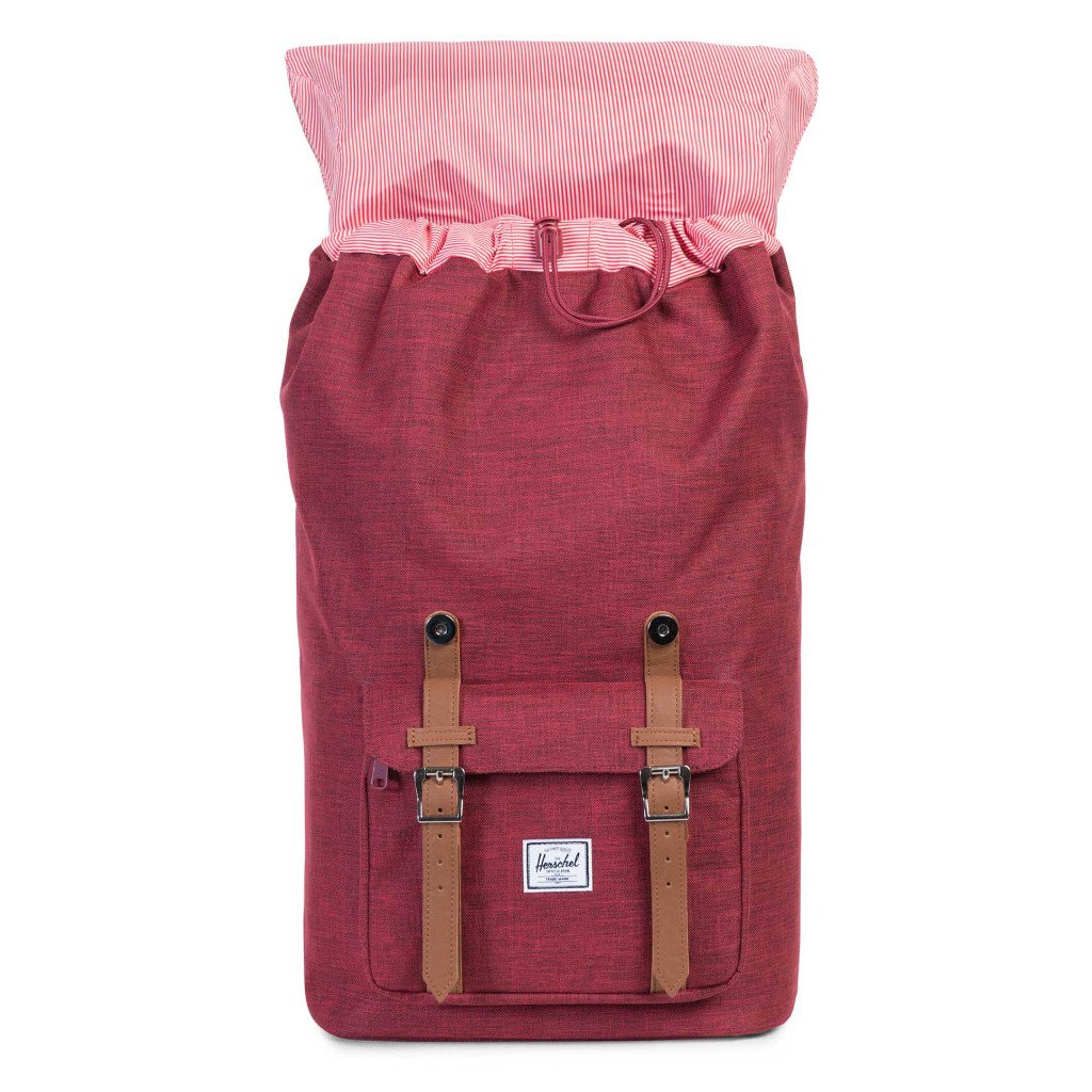 Little America Backpack - Winetasting Crosshatch/Tan Synthetic Leather