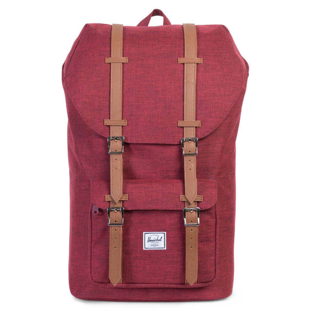 Little America Backpack - Winetasting Crosshatch/Tan Synthetic Leather
