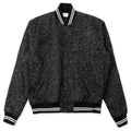 Cropped Baseball Jacket - Charcoal Tweed
