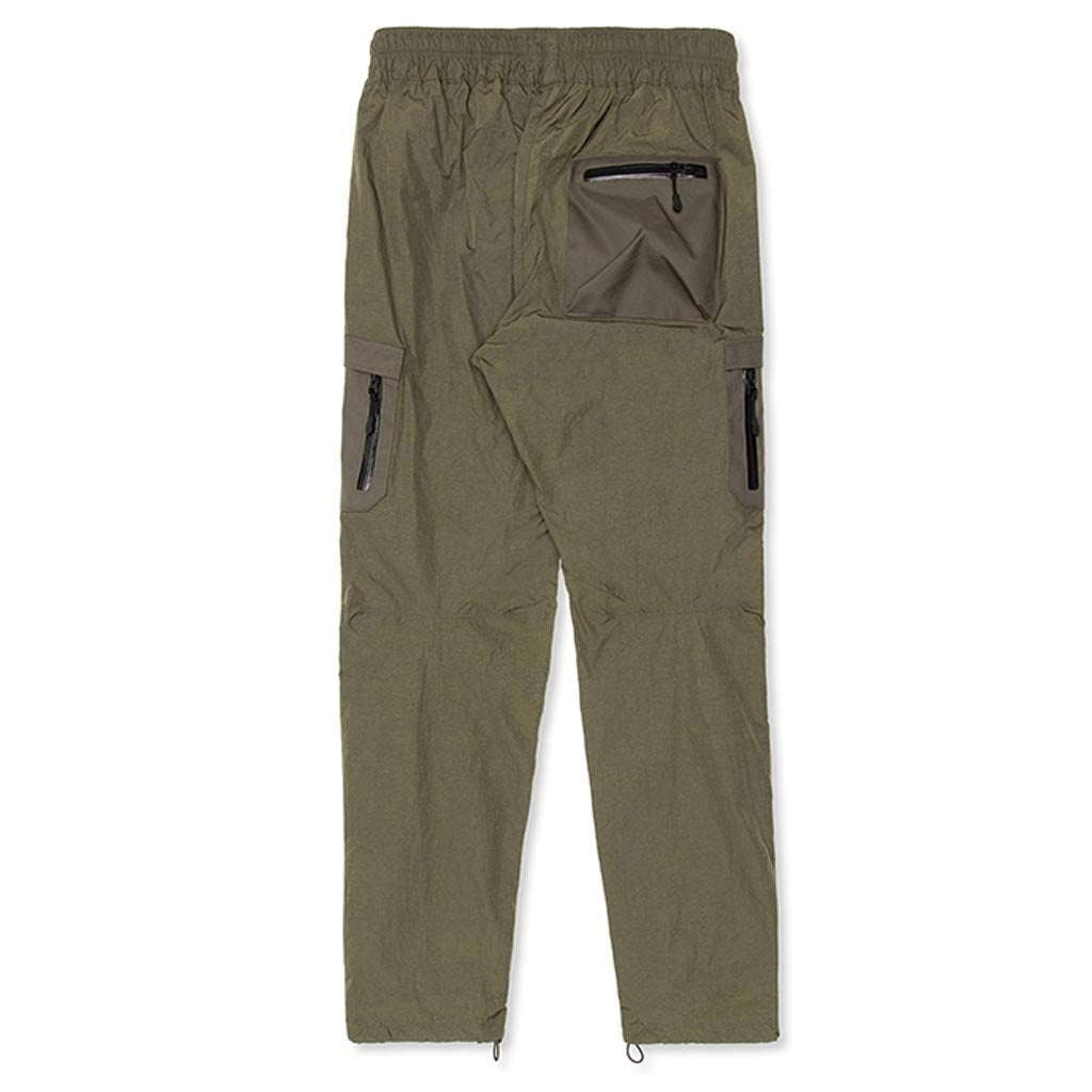 High Shrunk Nylon Cargo Pants - Olive