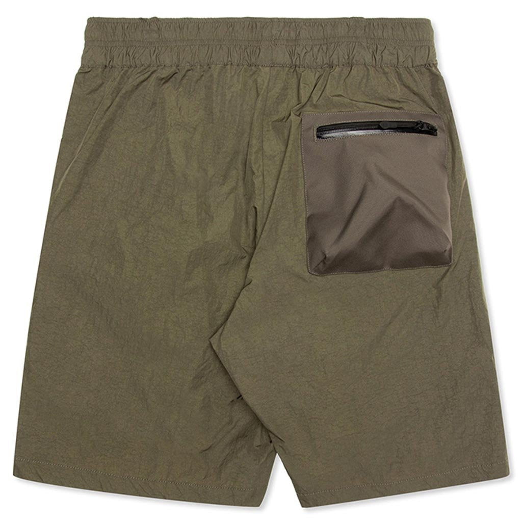 High Shrunk Nylon Cargo Shorts - Olive