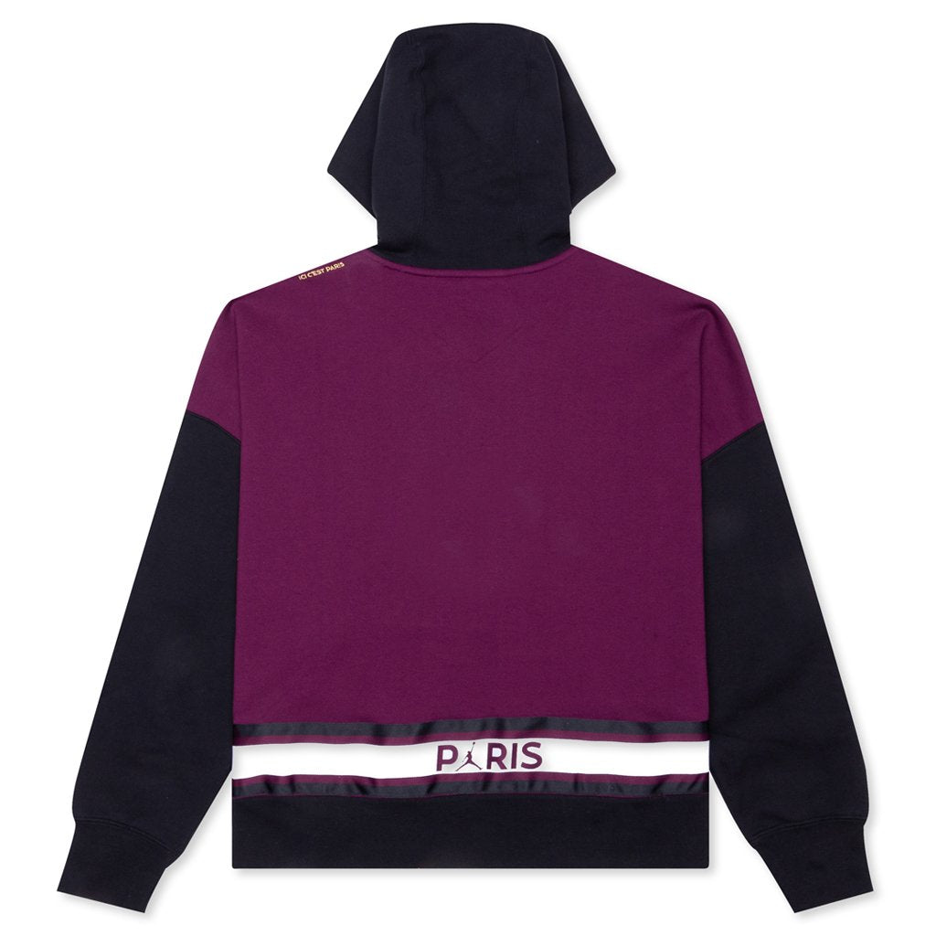 Women's Fleece Hoodie - Bordeaux/Black