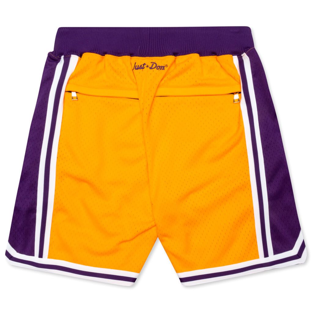 Los Angeles Lakers 1996-97 Home Shorts - Yellow/Purple
