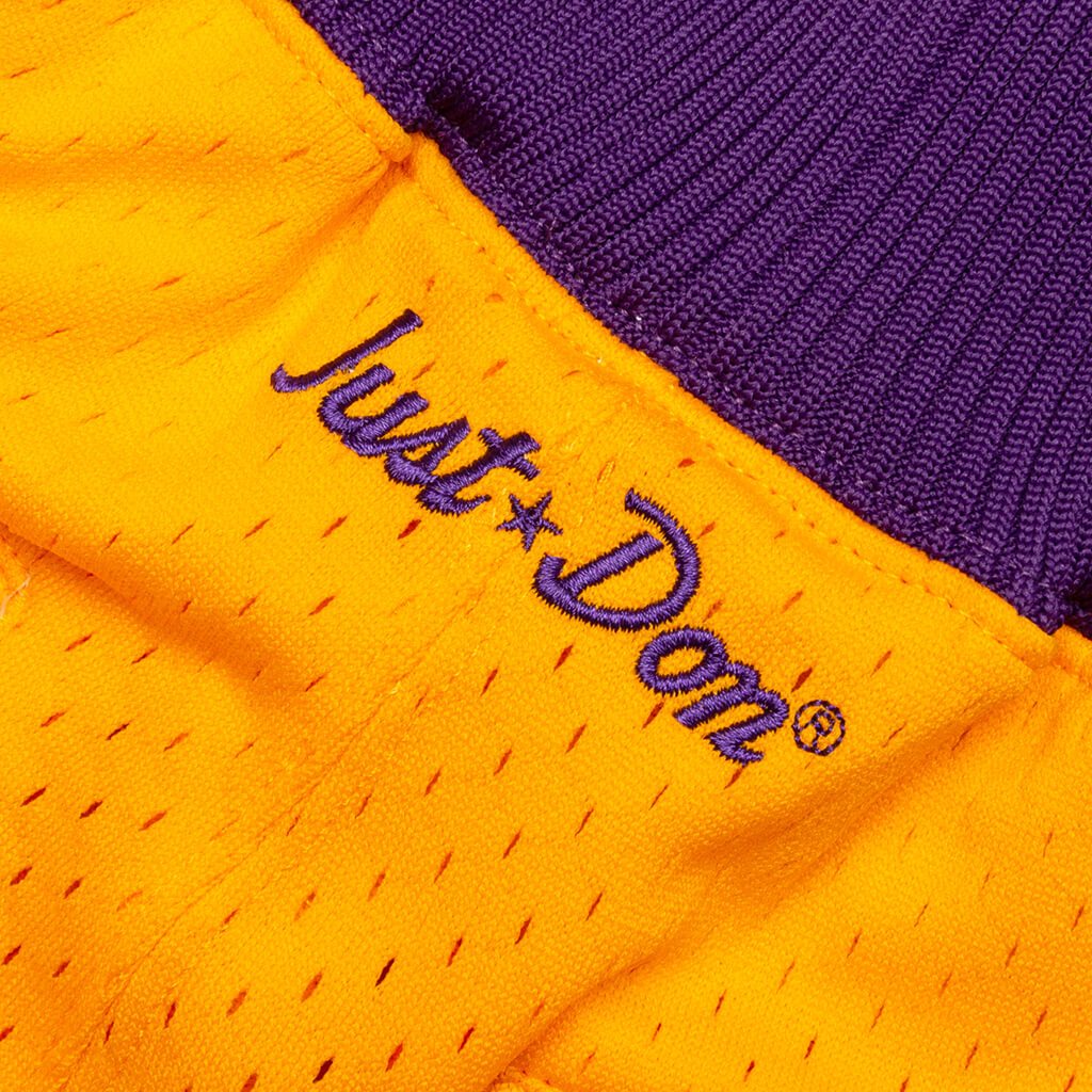 Los Angeles Lakers 1996-97 Home Shorts - Yellow/Purple