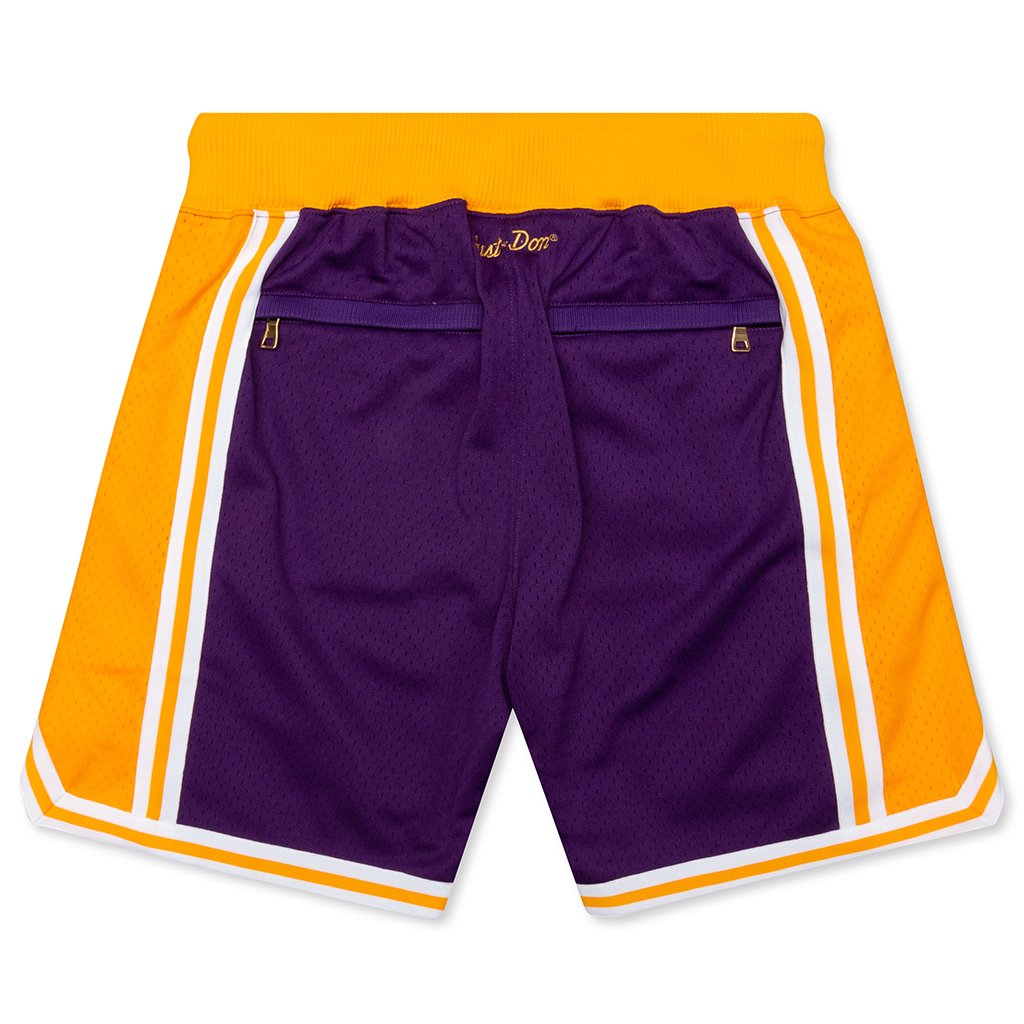 Los Angeles Lakers 1996-97 Road Shorts - Purple/Yellow