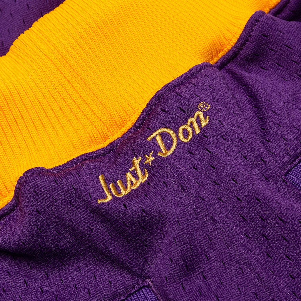 Los Angeles Lakers 1996-97 Road Shorts - Purple/Yellow