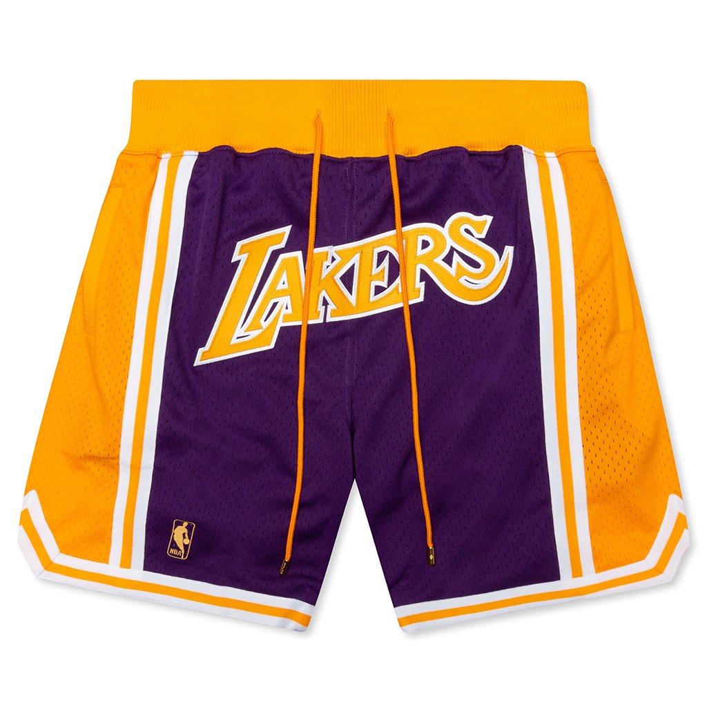 Los Angeles Lakers 1996-97 Road Shorts - Purple/Yellow