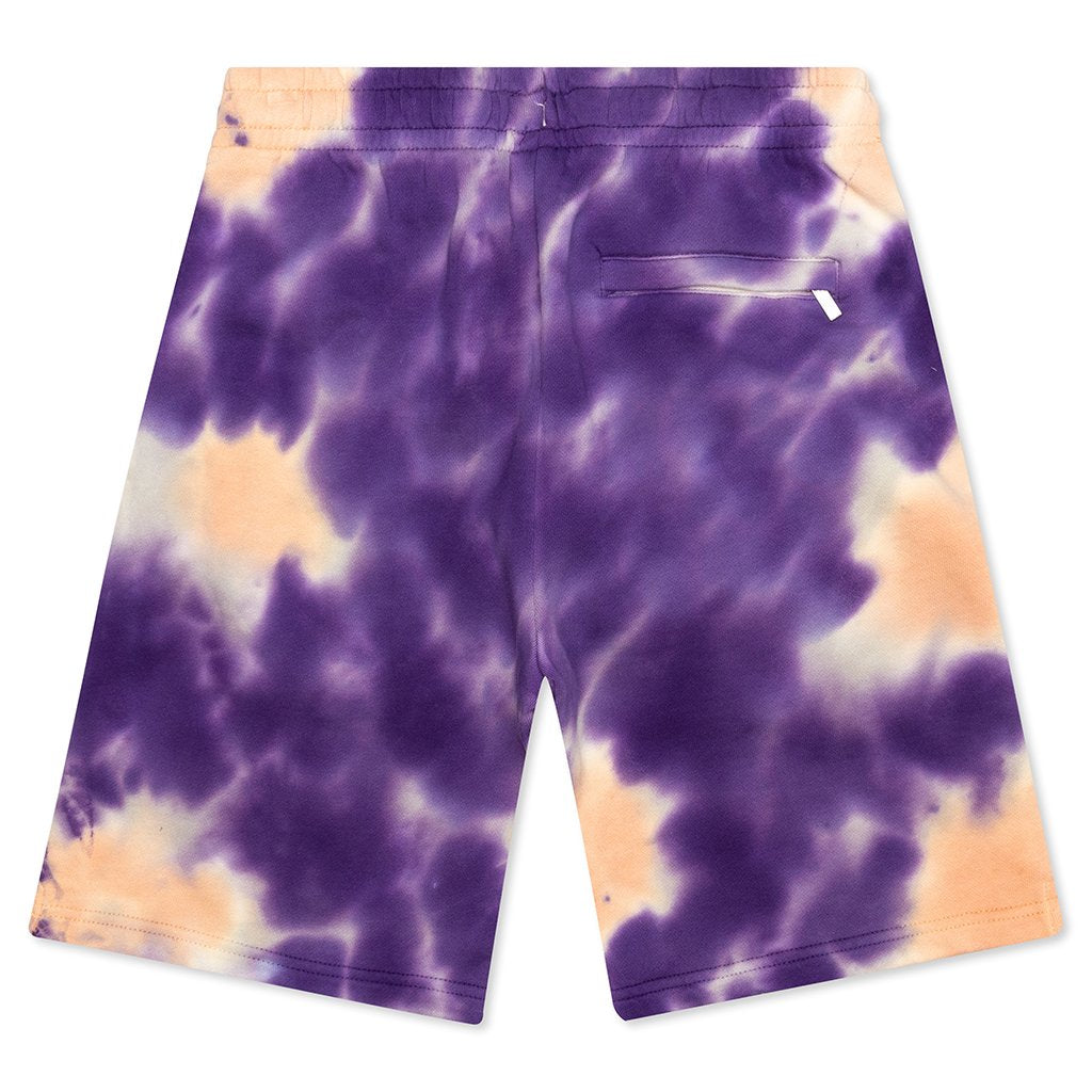 Kids Authentic Cyntu Tie Dye Shorts - Cream/Brandy/Violet