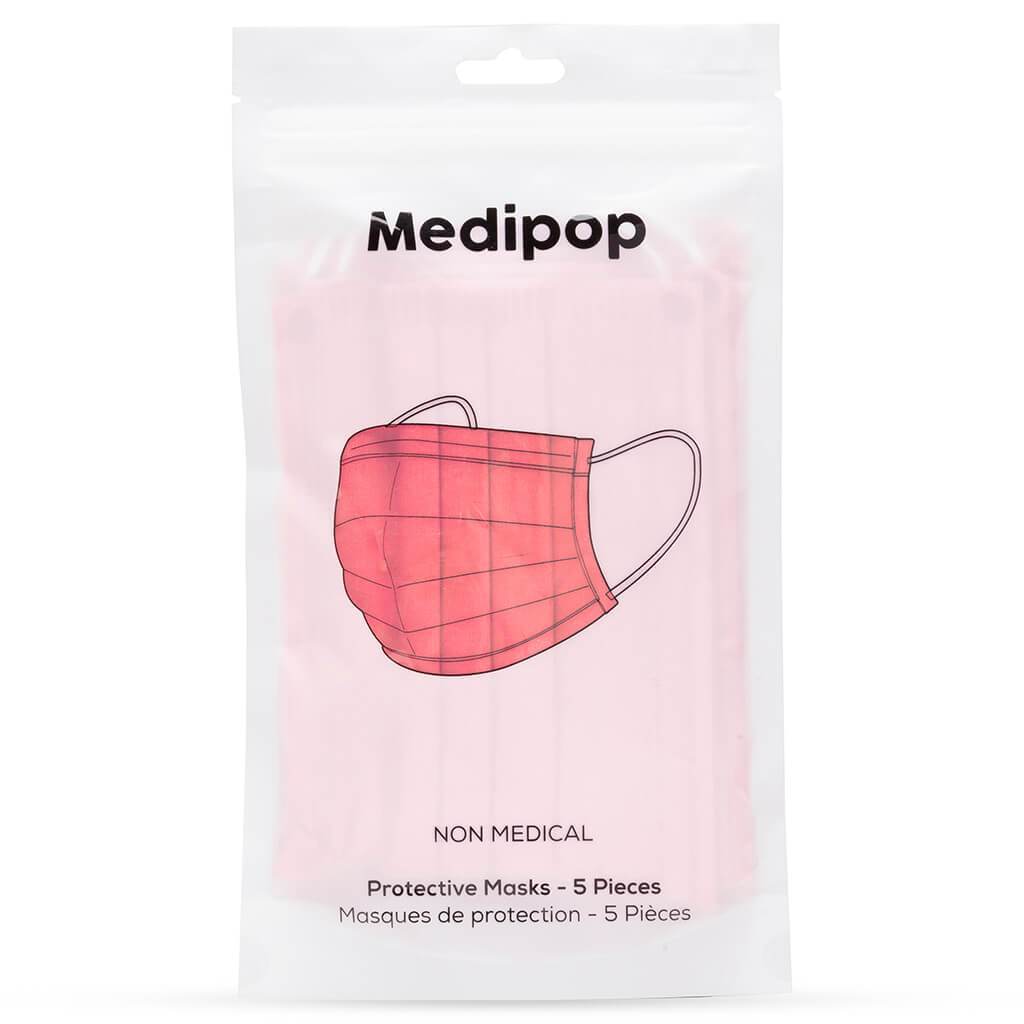 Standard Protective Masks 5 Pack - Neon Pink