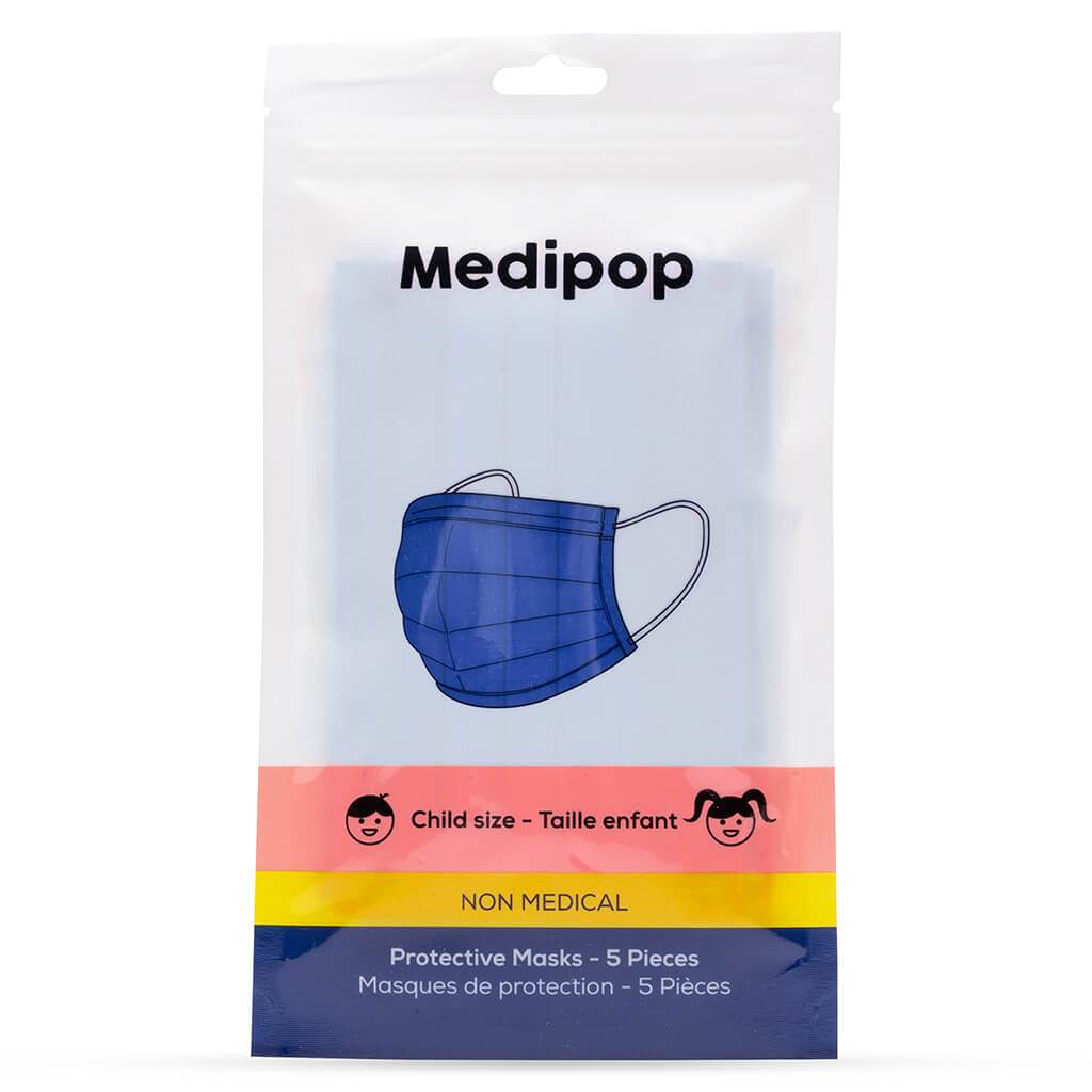 AFFTIER0 Protective Masks Child 5 Pack - Neon Blue