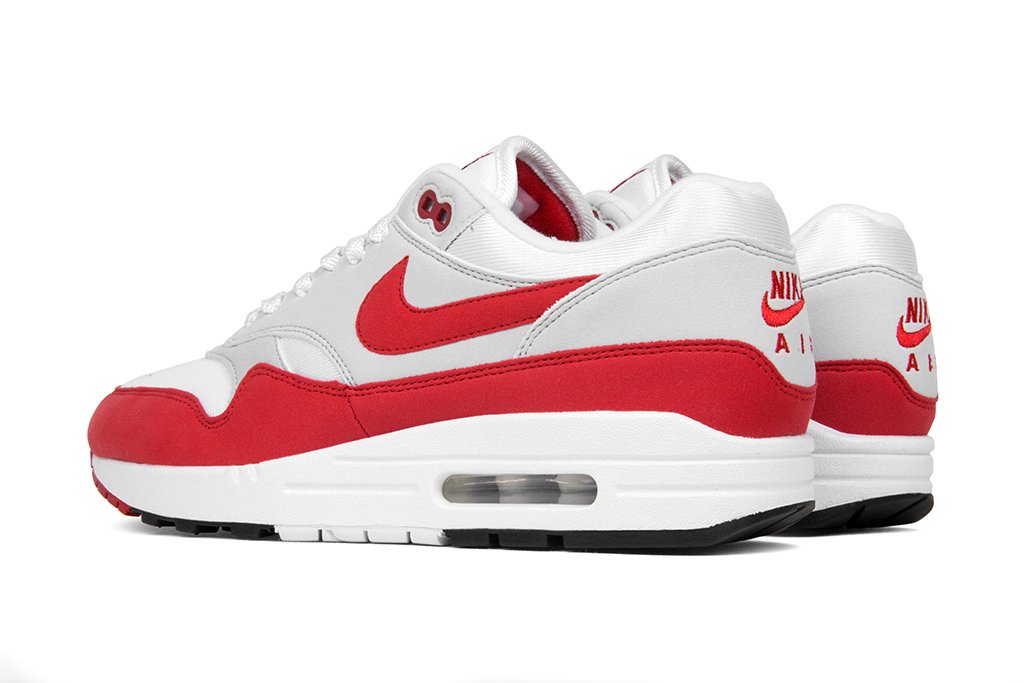 Air Max 1 OG Anniversary - White/University Red/Neutral Grey