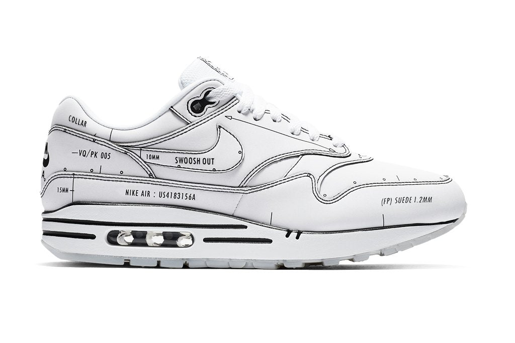 Air Max 1 "Schematic" - White/White/Black