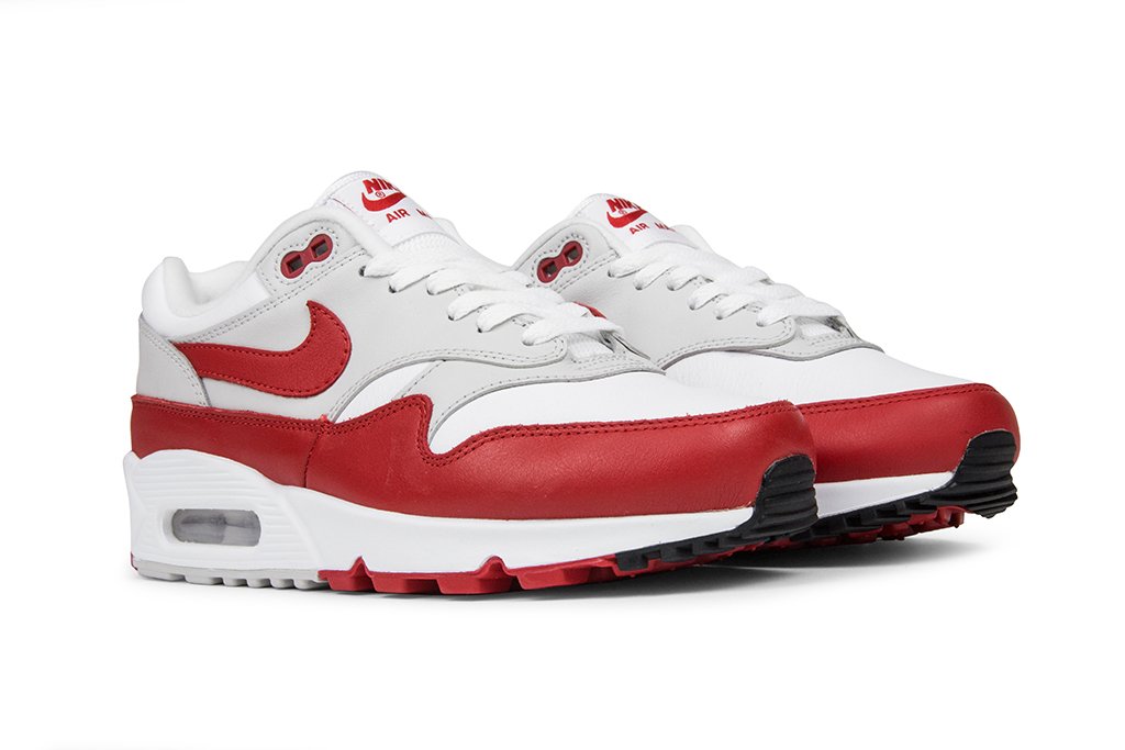 Women's Air Max 90/1 - White/University Red/Neutral Grey/Black