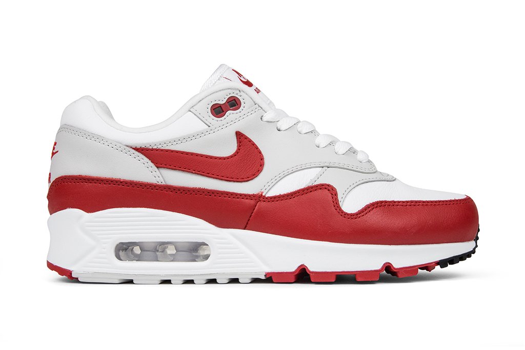 Women's Air Max 90/1 - White/University Red/Neutral Grey/Black