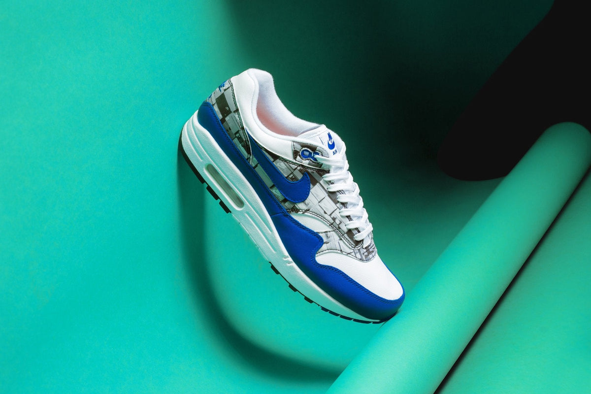 Air Max 1 Print 'We Love Nike' - White/Game Royal-Neutral Grey