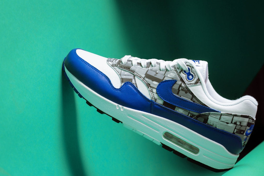 Air Max 1 Print 'We Love Nike' - White/Game Royal-Neutral Grey