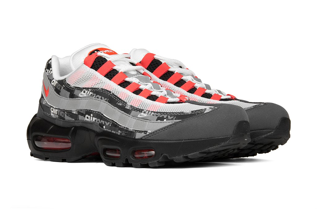 Air Max 95 Print 'We Love Nike' - Black/Bright Crimson-Medium Ash
