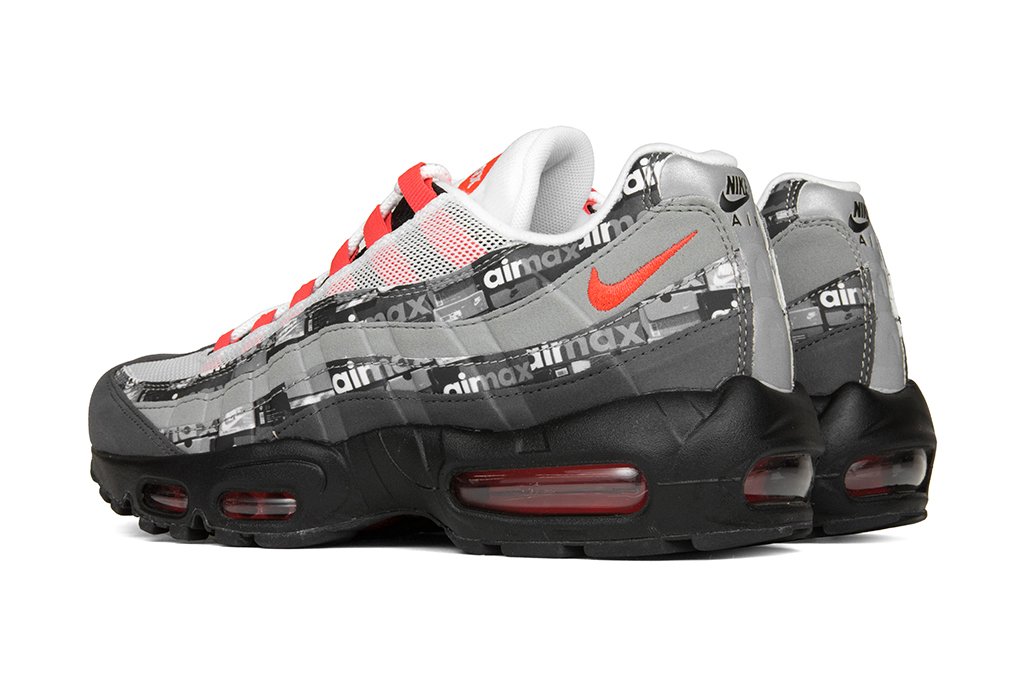 Air Max 95 Print 'We Love Nike' - Black/Bright Crimson-Medium Ash