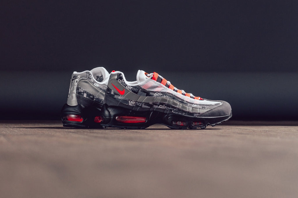 Air Max 95 Print 'We Love Nike' - Black/Bright Crimson-Medium Ash