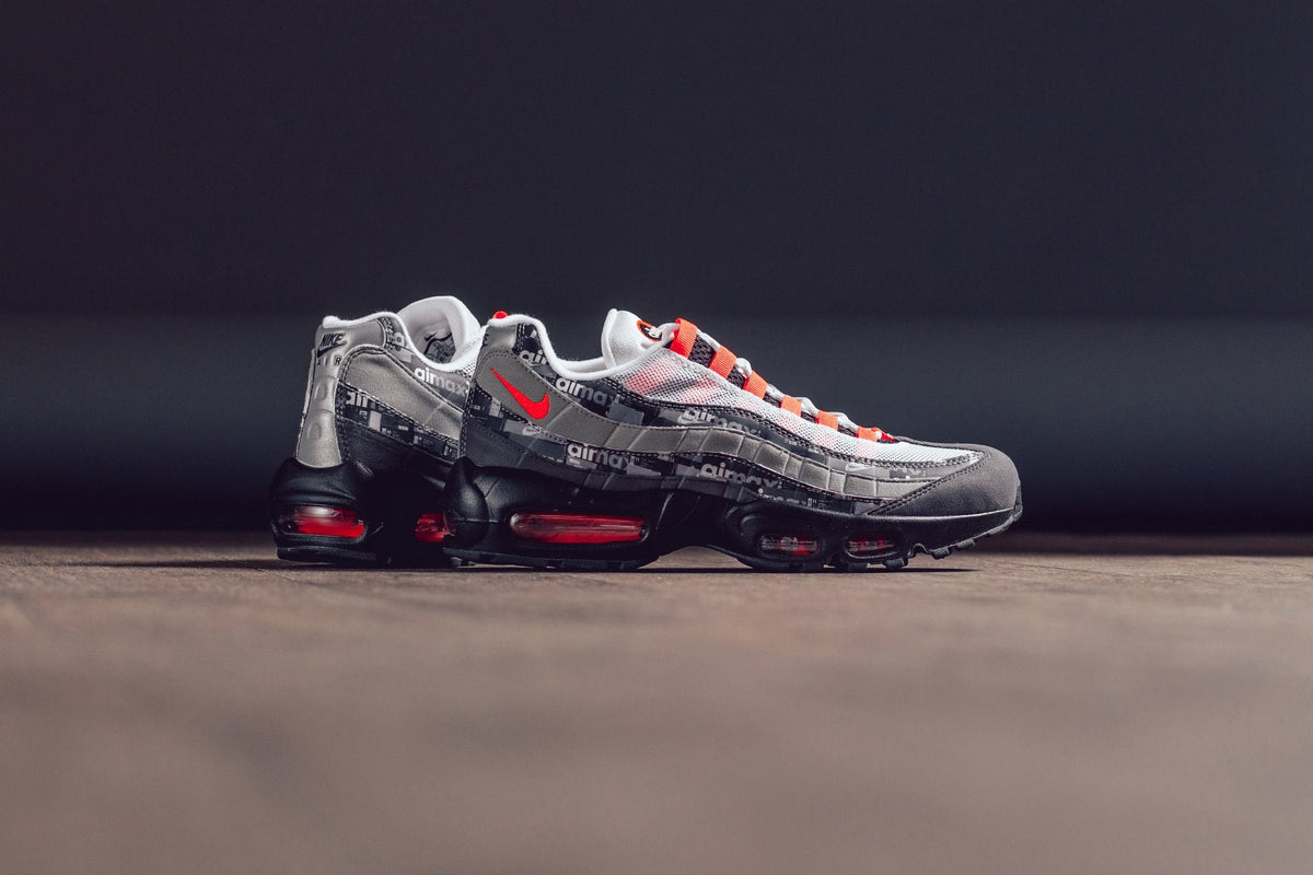 Air Max 95 Print 'We Love Nike' - Black/Bright Crimson-Medium Ash