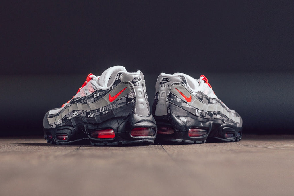 Air Max 95 Print 'We Love Nike' - Black/Bright Crimson-Medium Ash