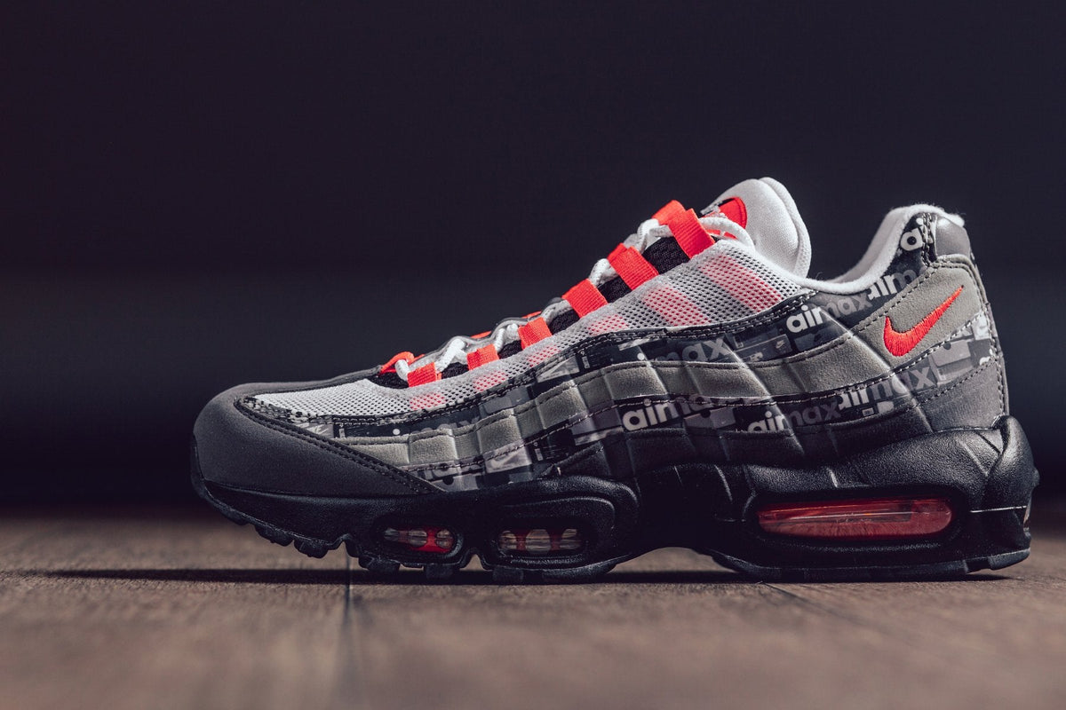 Air Max 95 Print 'We Love Nike' - Black/Bright Crimson-Medium Ash