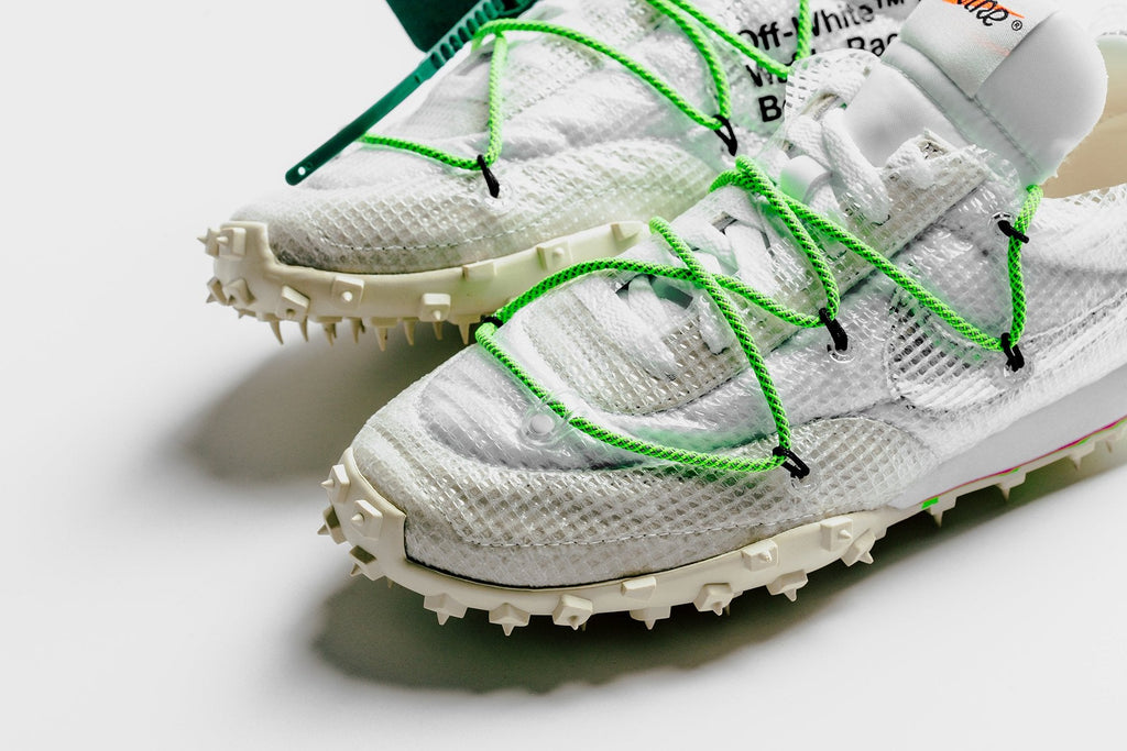 Women's Waffle Racer - White/Black-Electric Green