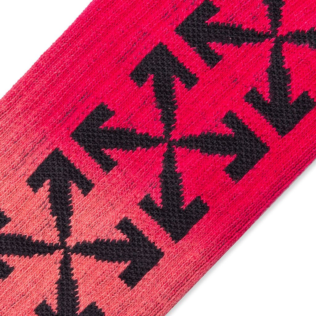 Arrow Mid Length Socks - Red/Black