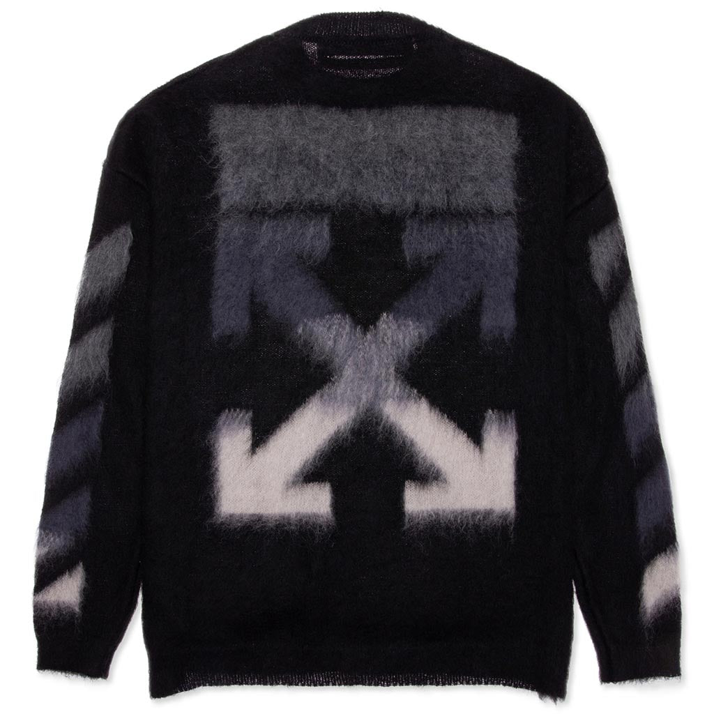 Brushed Mohair Crewneck - Black/Multi