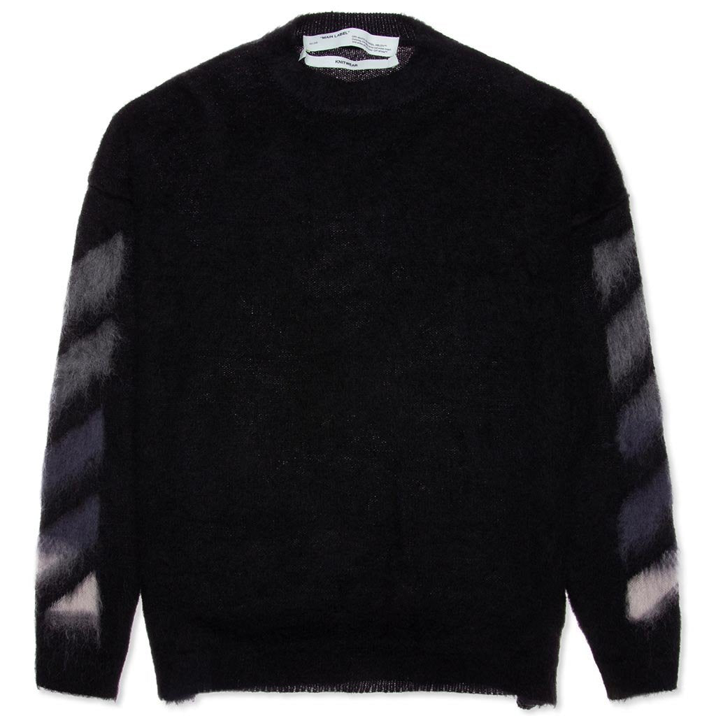 Brushed Mohair Crewneck - Black/Multi