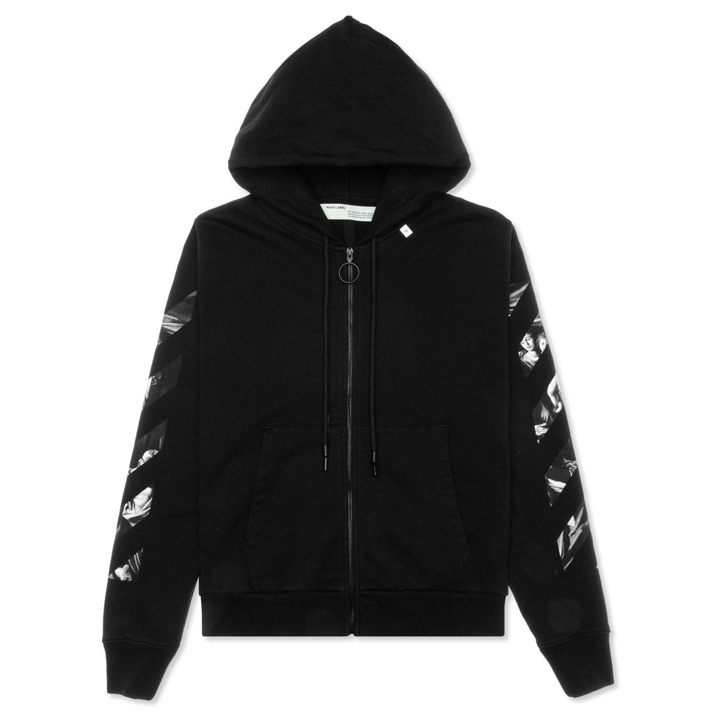 Caravaggio Square Slim Zip Hoodie - Black/Multi