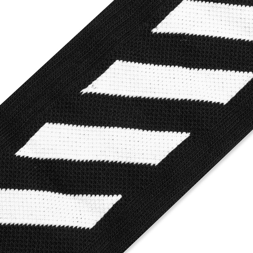Diag Mid Length Socks - Black/White F20