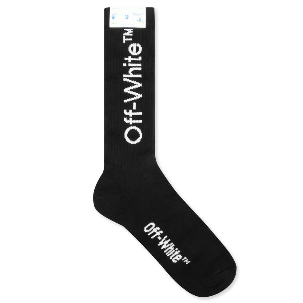 Diag Mid Length Socks - Black/White FW20