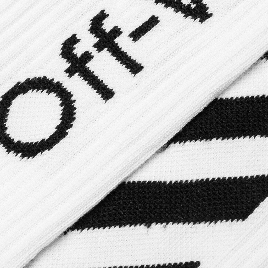 Diag Mid Length Socks - White/Black FW20