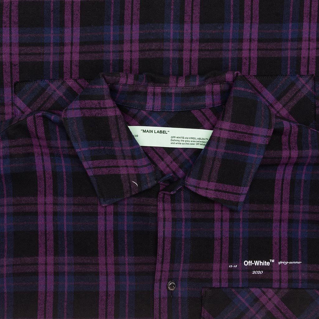 Flannel Check Shirt - Violet/White